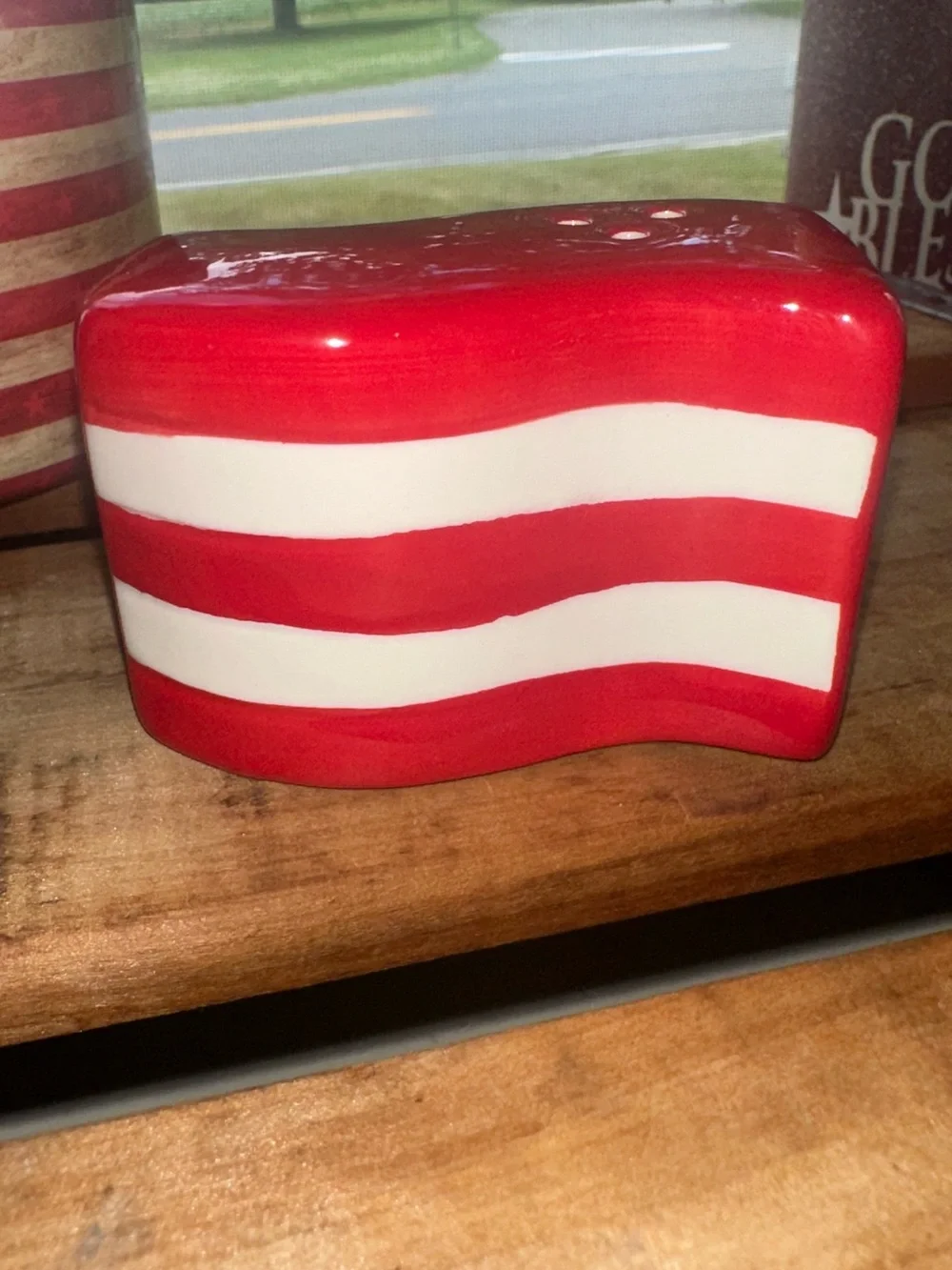 Star & Striped Flag Salt & Pepper Shakers ~ New - Picture 4 of 9